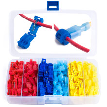 Wiring Mastery Unleashed, 120 stk. T-Tap ledningsforbindelser, kvalitets T-Tap stikhus sikrer sikker pasform, fuldt isoleret han-spade i nylon
