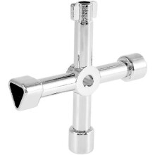 Chave multifuncional portátil para válvulas elétricas de água e gás, design compacto em formato de cruz, feita em liga de zinco resistente à