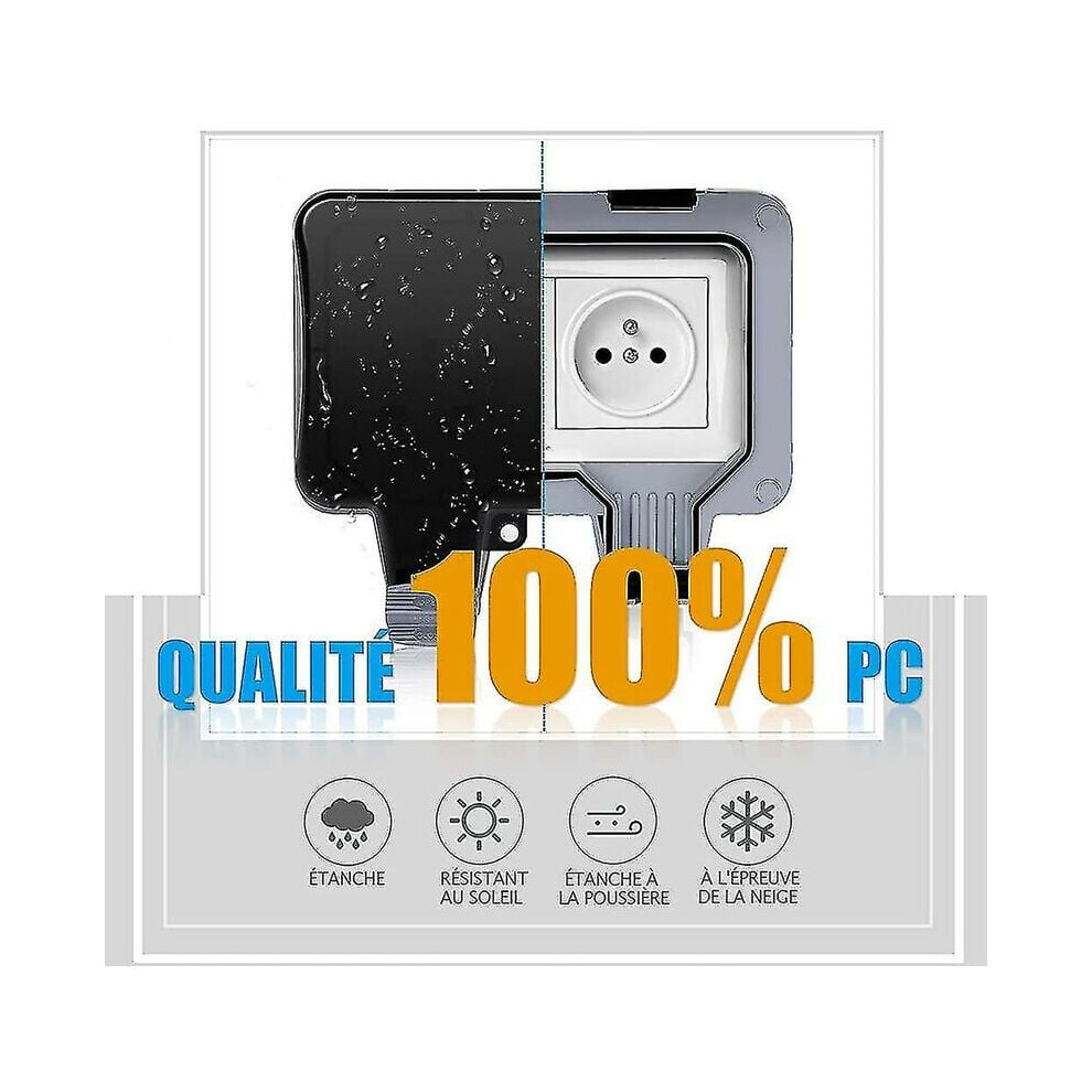 Weatherproof Wall Plug For Outdoor Power Needs, Ip66 Waterproof Outdoor Socket With Padlock Installation, Suitable For Gardens Garages 9169997088864
