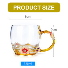 Elegant Daisy Flower Glass Tea Cup For Tea Lovers, Heat Resistant, Lead Free, Environmentally Friendly Glass Mug With Stainless Steel Spoon