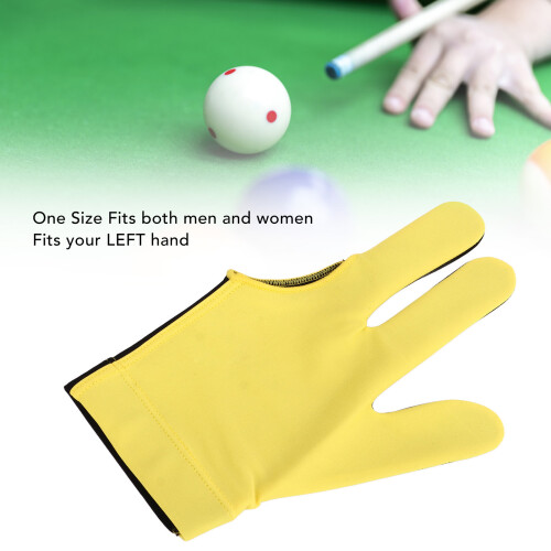 Gant de queue de billard 3 doigts Jaune - Antidérapant avec couture fine 1