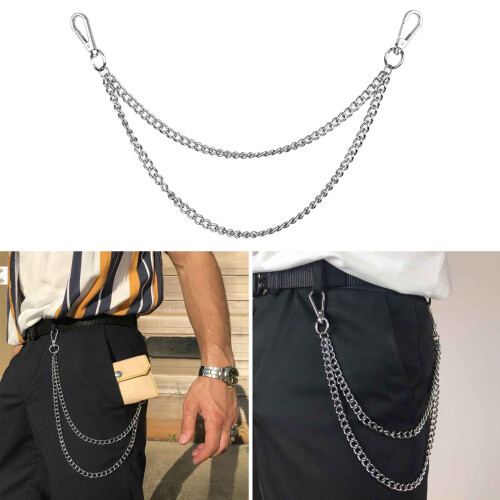 Silver Pants Chains Belt Chains Keyring Wallet Chain Punk-A 2