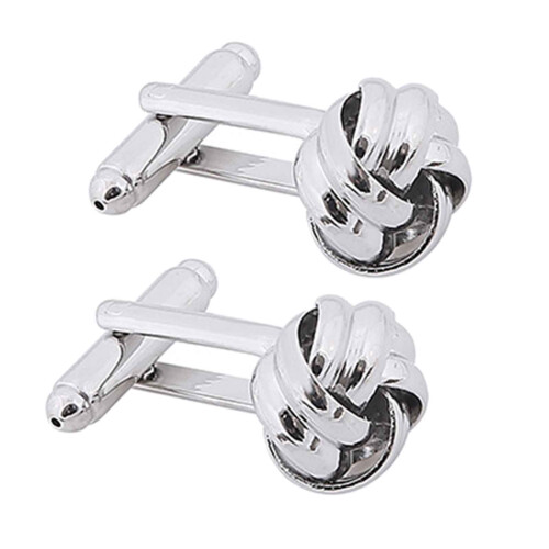 Manschettenknöpfe mit rundem Knoten,-Silber