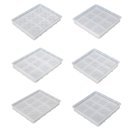 Diamond Bottom Mold Hars Lade Mold Coaster-vierkante puzzel 1