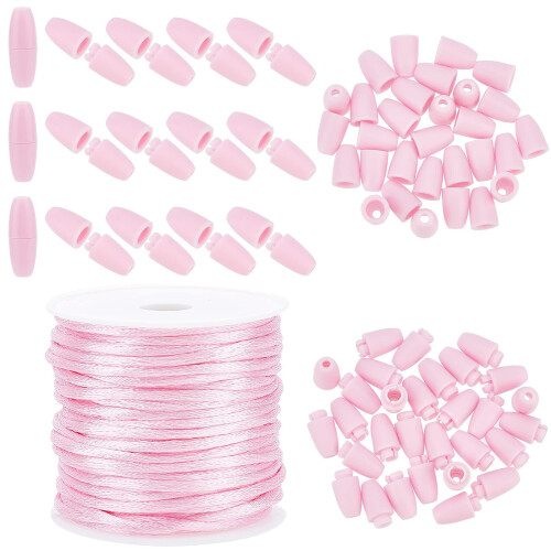Abreißverschlüsse, Perlenfässer, Verbindungsstücke,-Rosa