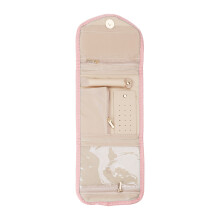 Organisateur de bijoux en rouleau, sac de rangement de-Rose