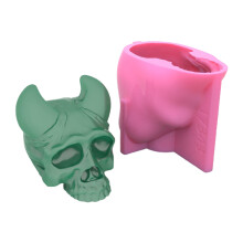 Teufelshörner Totenkopf Dekoration Halloween Thema-Schofar
