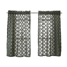 Rod Pocket Construction, Exquisite Moroccan Embroidery Window Curtain, Durable And Wear-Resistance, Breathable And Anti-Allergy Sheer Fabric Adds Char