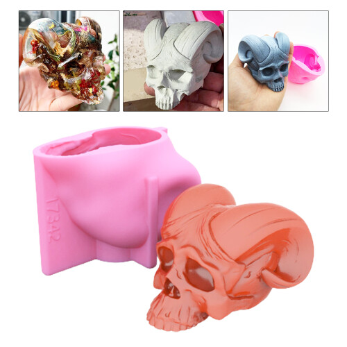 Devil Horns/Shofar Skull Mold Keychain Resin Epoxy Craft-Shofar 2
