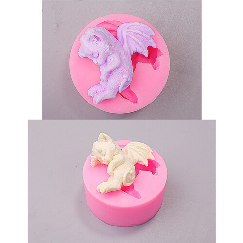 Sleep Devil for Cat Candle Epoxy Resin Mold Aromatherapy Plaster 2