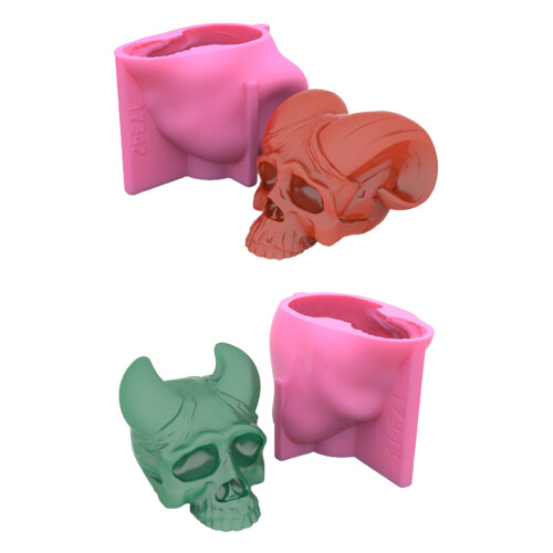 Devil Horns/Shofar Skull Mold Keychain Resin Epoxy Craft-Shofar 1