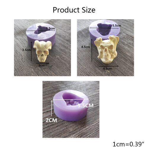 Moule en Silicone en forme de cornes et de crâne, en-Cornes 2