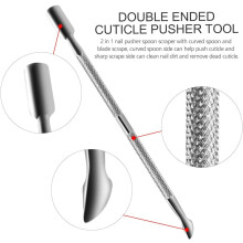 Nagelriemtangetje voor het verwijderen van gellak, nagellakverwijderaar met ergonomische antisliphandgreep en dubbelzijdige nagelriemduwer, compact
