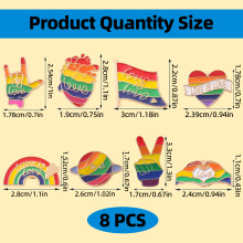 Spille arcobaleno Pride alla moda, colori assortiti, in lega di zinco, spille da bavero LGBT per abiti e borse, design compatto, ideali per il Pride