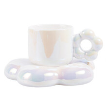 Elegante conjunto de canecas de cerâmica com design criativo em porcelana, 250ml, porcelana sem chumbo, tecnologia exclusiva de galvanoplastia,