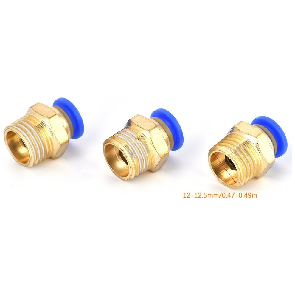 Straight Pneumatic Fittings, 8Mm Tube Od X 3/8Â G Thread, Pneumatic Quick Connect For Polyethylene, Nylon And Pu Tubes (25Pcs) 9169997091253