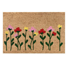 Indoor Outdoor Mat, Floral Pattern Design Coir Doormat, Non-Slip Backing Ensures Safety And Stability For Your Home Entrance