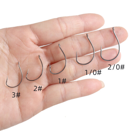 100pcs Stainless Steel Fish Hooks Set - 5 Sizes with Plastic Box 1