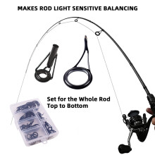 Kit di riparazione per canne da pesca da 35 pezzi - Guide ceramiche, acciaio al carbonio alto