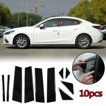 10-teilige schwarze Autopfeiler-Posts für Mazda 3 Axela 2014 - 2017 Set Türabdeckung Fensterrahmen-Trims Auto-Auto-Aufkleber NÜTZLICH