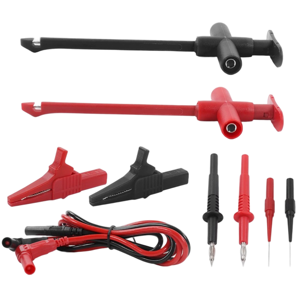 Digital Multimeter Probes Set With Steel Needle Piercing Hook And Alligator-Clip Attachments For 4Mm Banana Interface Test 6935161511413