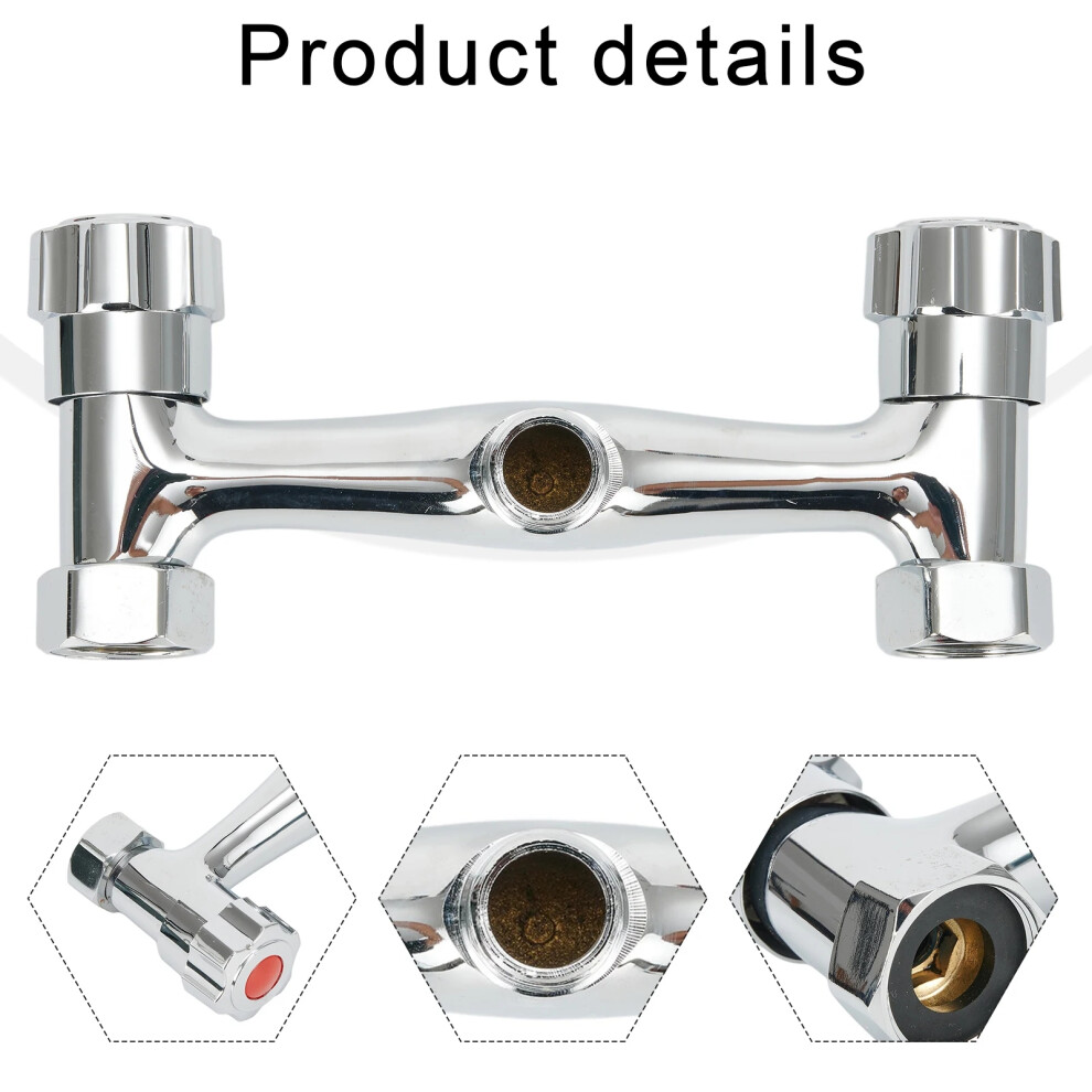 Chrome Bathroom Shower Mixer Tap Valve Copper Hot And Cold Water Double-Control Twin Outlet Faucet Accessories 6935161485875