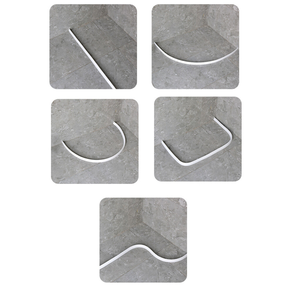 Shower Dam Water Stopper Strip Silicone For Bathroom Floors Non Slip Water Barrier Dry And Wet Separation Grey 6935161495331