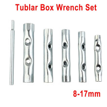 6PC 8-17mm Metric Tubular Box Wrench Set Tube Hollow Socket Wrench Filter Wrench Workshop Equipment Hand Tools