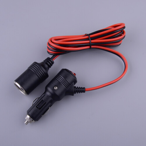 Universal 12V Car Cigarette Lighter Extension Cable Cord Adapter with Switch 2M 1