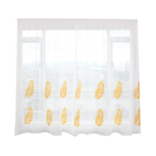 Luxury Metallic Bronzing Panels, Exquisite Craftsmanship Golden Sheer Fabric with Clear Pattern and Elegant Durability for Tropical Style Window