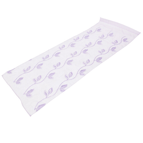 Semi-Sheer Voile Sheer Curtains for Kitchen, Embroidered Leaf Pattern Faux Linen Texture, 1 Panel 2