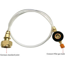 Adaptador de recarga de gas para uso en exteriores, adaptador de recarga de propano para estufa de gas de exterior con manguera de goma de alta
