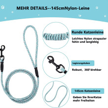 Pet Companion: Katzengeschirr- und Leinen-Set, leichte, weiche, ausbruchsichere, verstellbare Weste für kleine bis mittelgroße Katzen,