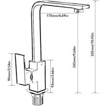 Solid Brass Kitchen Faucet, Polished Black Finish with Ergonomic and Modern Design, 360 Degree Swivel Spout, Hot and Cold Mixer Tap, for Double Bowl