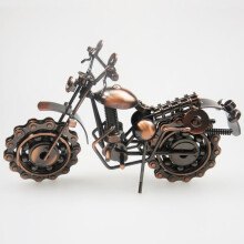 Retro Design Motorcycle Statue, Handmade Metal Motorcycle Model with Moveable Wheels, 3D Model Furnishings for Man Cave or Office Decor (1pc)