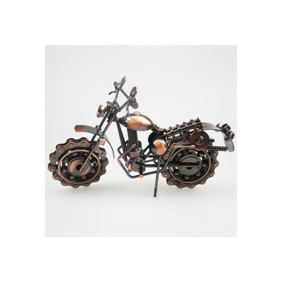 Metal Motorcycle With Steampunk Decor Influence, Vintage Electroplating Provides Rustic Appeal, Hand-Welded Craftsmanship Guarantees Sturdiness, 9433291616635