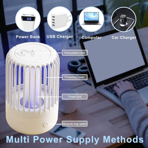 Advanced Insect Eliminator, High-Capacity Battery Bug Zapper With Dual Functionality For Efficient Pest Control, Boasting Wide Coverage And 2