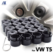 Copricappi della testa da bullone per nocte ruota da 20 pezzi 19mm Attrezzo nero per VW Transporter T5 T6 2003 2004 2005 2006 2007 2008-2020 Stile au