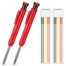Ołówki mechaniczne do narzędzi budowlanych, ergonomiczny uchwyt i mocniejszy grafit, marker do głębokich otworów 2,8 mm, przenośny klips z