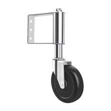 Roues de portail robustes avec support universel, roulette de portail à ressort pour réglage automatique de la hauteur, roues en caoutchouc