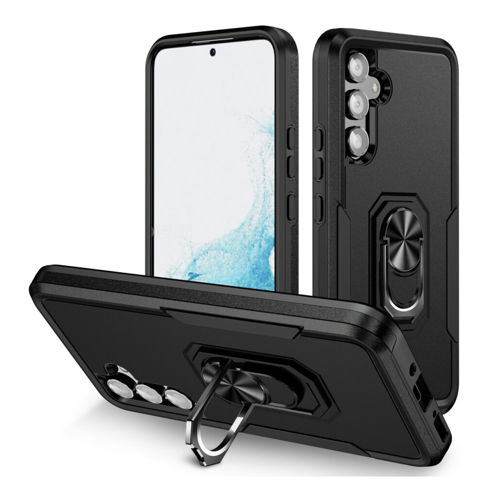Shock Absorbing Tpu Bumper Phone Case, Built In Ring Holder Kickstand With 360 Degree Rotation, Double Layer Protection With Hard Pc Back And Raised 9009791526578