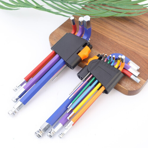 9PCS Allen Key Set L Shaped Wrench Kit Hex Key Long Arm Hexagon Spanner Ste 1