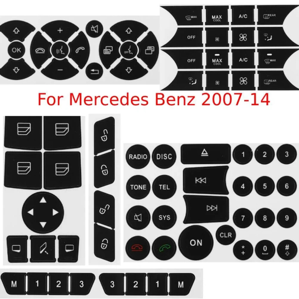 Car Ac Climate Control Button Repair Decals For Mercedes 2007-2014 Steering Wheel Ac Windo Button Decals Sticker 6935161442410