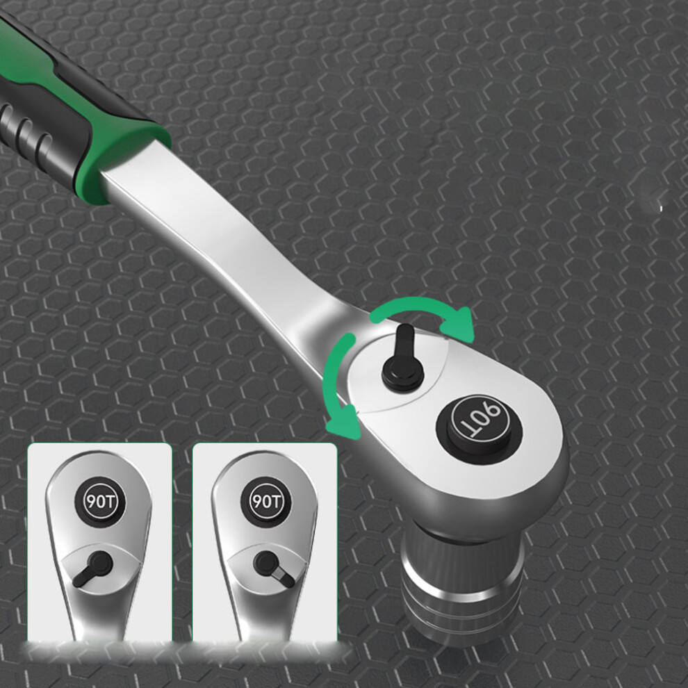 14 Inch Ratchet Wrench With Reversible 90 Tooth Socket Head Suitable For Heavy Torque And Tight Space Automotive Repair Tasks 6935161441994