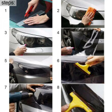 Findme Auto Scheinwerferschutz Film Transparenter Vinyl-Wrap UV-Schutz für Heck-/Kopf-/Brems-/Nebelscheinwerfer 1 Rolle 100 30cm