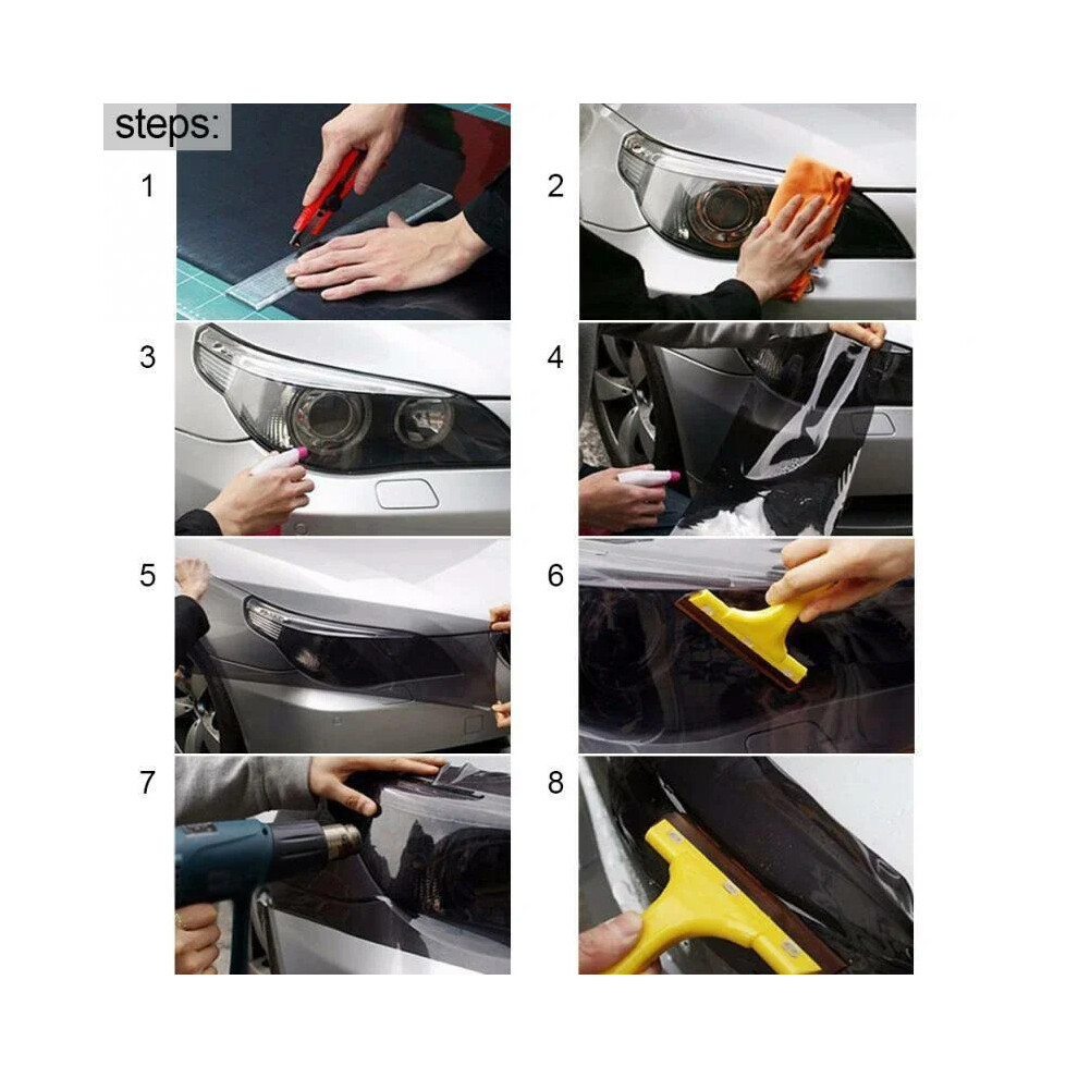 Findme Auto Head Protector Film Transparent Vinyl Wrap Uv Protection For Tail/ Head/Brake/Fog 1 Roll 100 30Cm Light 6935161439762