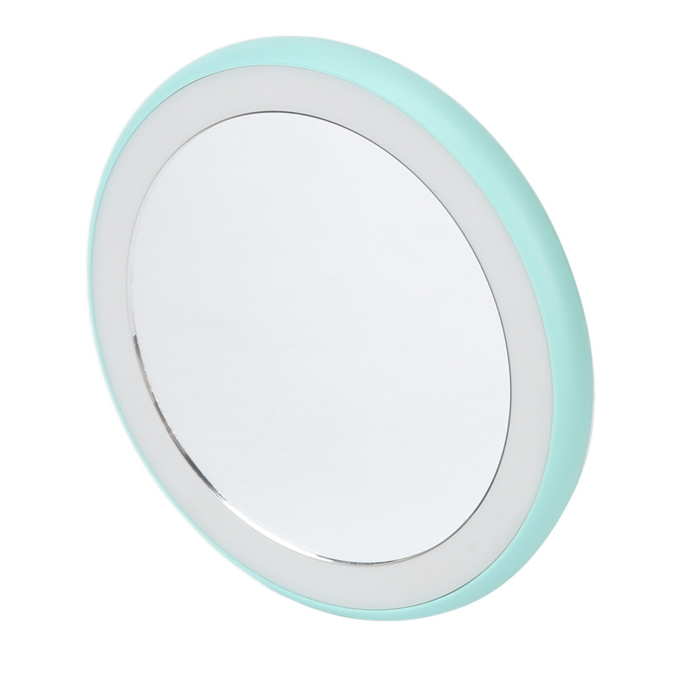 Compact LED Makeup Mirror with Light, 9cm, Green, USB Rechargeable
