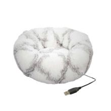 Cama para gatos con calefacción por USB, almohadilla térmica, resistente a arañazos, redonda, calentador para mascotas