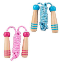 Springseil aus Baumwolle für Kinder, verstellbares Springseil mit Holzgriff, für lustige Aktivitäten