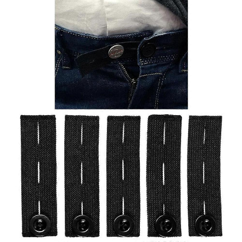 Elastiska midjeförlängare för byxor, 5-pack, justerbara knappförlängare 2